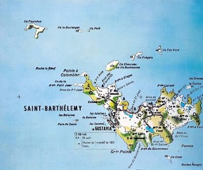 St. Barthelemy Map / Carte / St. Barts / St. Barth / Saint Barthelemy / Saint  Barts / Saint Barth
